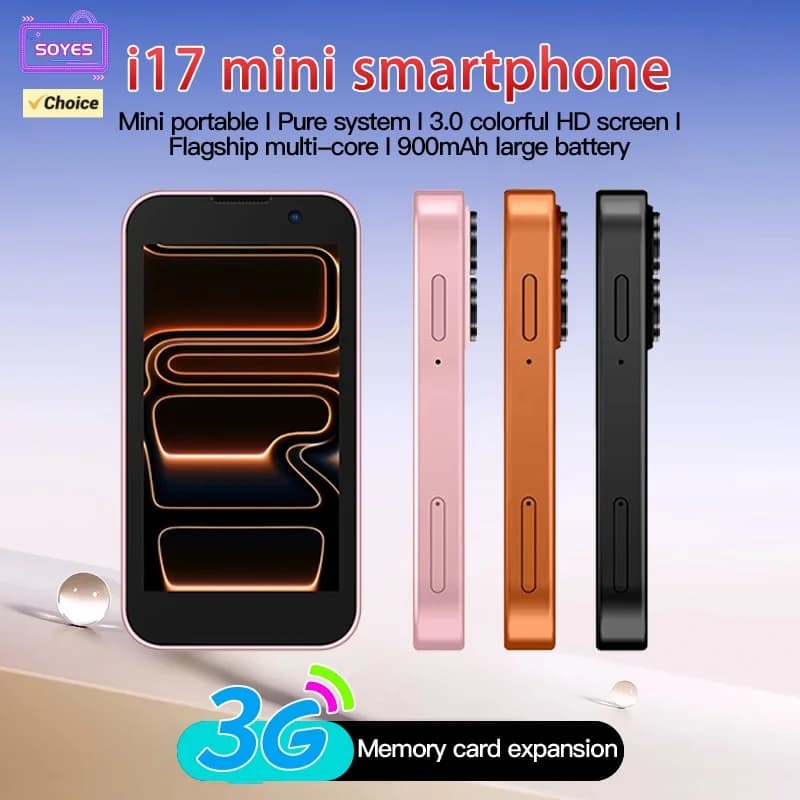 SOYES I17 Mini 3G Smartphone 3.0" HD Display 2GB RAM 16GB ROM Dual SIM 5MP Camera Type-C Small Android Mobile Phone Face Unlock