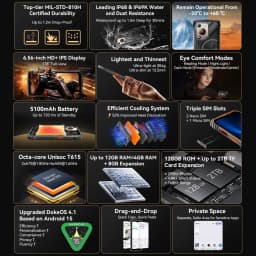 Blackview OSCAL Marine 2 Rugged Phone 4GB+64G/ 8GB+128GB 11000mAh Battery 6.56" HD+Display Unisoc T61 Android 15 NFC Smartphone