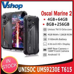 Blackview OSCAL Marine 2 Rugged Phone 4GB+64G/ 8GB+128GB 11000mAh Battery 6.56" HD+Display Unisoc T61 Android 15 NFC Smartphone