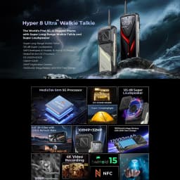 HOTWAV Hyper 8 Ultra Walkie-talkie Rugged Phone 12GB+512GB 6.8'' Android 15 MediaTek Dimensity 7050 12000mAh NFC 5G Smartphone