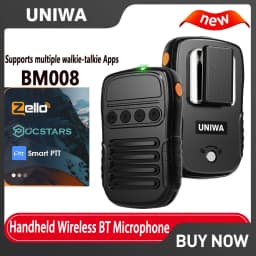 UNIWA BM008 Zello Walkie Talkie Zello SOS Button PTT Button 1800mAh POC Handheld Wireless BT Microphone 3W/8Ω (108dB)