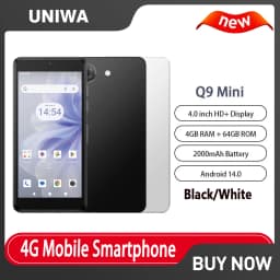 UNIWA Phonemax Q9 Mini Phone 4.0Inch QHD IPS Touch Screen Small Cell Phone 4G Android14 Small Smart Mobile 2000mAh Battery