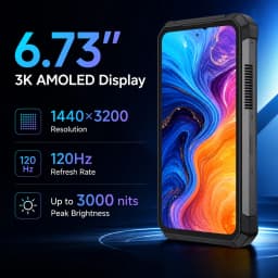Unihertz 8849 TANK 5 Rugged 5G Smartphone with 2K Projector 9400e CPU 3K AMOLED 17600mAh 18+512GB Support ESIM WiFi 7 Android 16