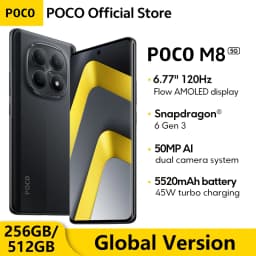 Global Version POCO M8 5G Smartphone 256GB 512GB Snapdragon® 6 Gen 3 6.77" 120Hz Display 50MP Camera NFC 5520mAh 45W