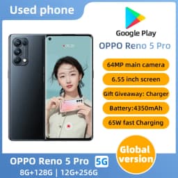 oppo Reno5 pro 5G Android Unlocked 6.55 inch 12GB RAM 256GB ROM All Colours in Good Condition Original used phone
