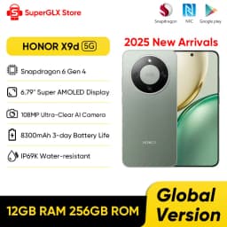 Global Version HONOR X9d 5G Smartphone 6.79" Anti-drop 120Hz AMOLED Screen 108MP Dual AI Cameras 8300mAh Battery 66W NFC IP69K