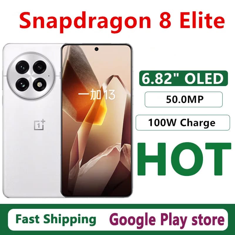 Original Oneplus 13 Mobile Phone 50.0MP Camera 100W Charge IP69 Waterproof 6000mAh Battery 6.82" OLED 120HZ Snapdragon 8 Elite