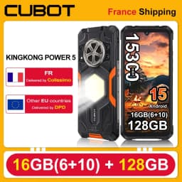 CUBOT KingKong Power 5 Rugged Smartphone G100 Android 15,15300mAh 6.88" 120Hz,16GB RAM (6+10),128GB ROM,64MP Camping Light Phone