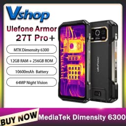 Ulefone Armor 27T Pro+ Rugged Phone 24GB+256GB 5G 6.78'' Thermal Imaging 10600mAh 33W 50MP+64MP Camera Android 15 NFC Smartphone