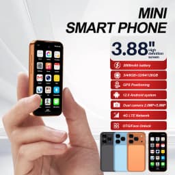 SERVO 4G LTE Mini Smartphone 3.88" Display Android 12 6GB+128GB Dual SIM Face Unlock GPS OTG WiFi Play Store Pocket Mobile Phone