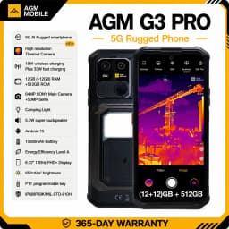 AGM G3 PRO 5G Rugged Phone 512GB ROM +24(12+12)GB RAM Thermal Imaging Camera Smartphone Android15 Fast Charge Wireless Charging