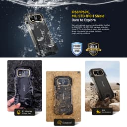 Ulefone Armor 27 Pro 24GB+256GB 10600mAh Smartphone 50MP Camera 64MP Night 6.78'' Android 14 NFC 5G Rugged Phone