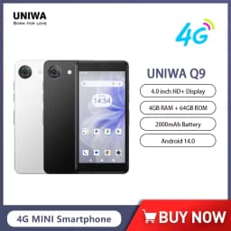 UNIWA Q9 Mini 4G Smartphone Android 14 Unisoc T606 4 Inch qHD 4GB RAM 64GB ROM Mobile Phone 2000mAh Face ID Small Cell Phone