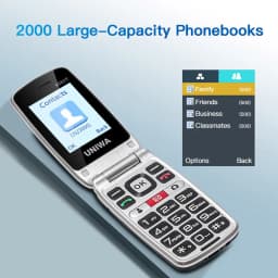 UNIWA V202T 4G VoLTE Phone Double Screen Dual SIM Cards 1450mAh SOS Button Flip Phones Support Russian keyboard Multi-language