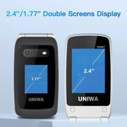 UNIWA V202T 4G VoLTE Phone Double Screen Dual SIM Cards 1450mAh SOS Button Flip Phones Support Russian keyboard Multi-language