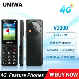 UNIWA V2000 4G Keypad Phone 2.4 Inch Big Button Loud Volume Dual SIM 1700mAh Multilingual Keyboard Feature Phones Elderly