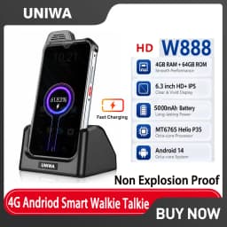UNIWA W888 IP68 Waterproof Rugged Smartphone POC Walkie Talkie 4GB 64GB With Loud Speaker NFC Android Mobile Phone For Outdoor