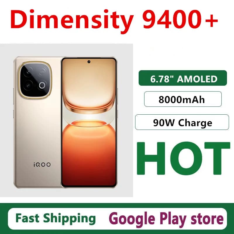 Original Vivo Iqoo Z10 Turbo Plus Mobile Phone Dimensity 9400+ 50.0MP Camrea 8000mAh Battery 90W Charge 6.78" AMOLED 144HZ