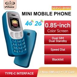 SERVO BM80 2G VS 4G Mini Mobile Phone Dual SIM Speed Dial Auto Call Recording Blacklist Magic Voice Small Cellular Phones Type-C