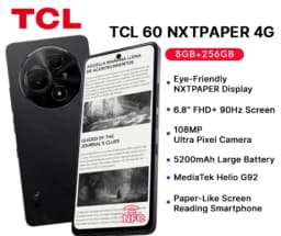 TCL 60 NXTPAPER 4G Mobile Phone 8+256GB 6.8 Inch Paper-Like Anti-Glare Screen 108MP Ultra Pixel Camera 5200mAh Battery NFC Googl