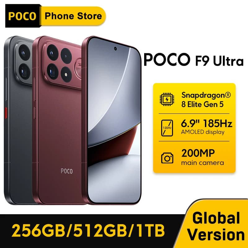 New POCO F9 Ultra Smartphone Global Version Snapdragon® 8 Elite Gen 5 6.9" 185Hz display 200MP Camera 8050mAh 100W wired NFC 5G