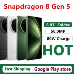 Original Vivo X Fold 5 Mobile Phone 80W Charge 6000mAh Battery 50.0MP Camera Snapdragon 8 Gen 3 OTA 8.03" AMOLED Folded Screen