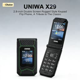 UNIWA X29 2.8Inch Double Screen Mobile Phones Dual SIM GSM Rugged Flip Phone 2000mAh Big Font For Senior Arabic Russian Keyboard