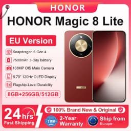 HONOR Magic 8 Lite EU Version Snapdragon 6 Gen 4 IP69K 2.5m Drop-Resistant Dust-Resistant 7500mAh 66W Supercharge 108MP OIS AI Camera eSIM 6.79” 120Hz AMOLED