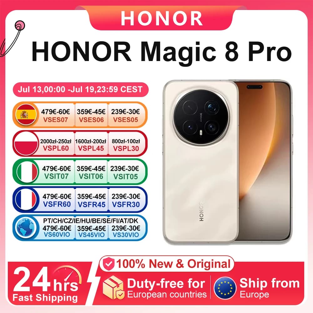 Global Version HONOR Magic 8 Pro 5G Samrtphone 12+512GB Snapdragon 8 Elite Gen 5 6.71''120Hz OLED Screen 200MP AI Cameras 100W SuperCharge Mobile Phone 2026 New