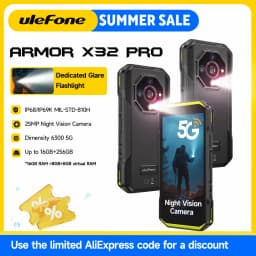 Ulefone Armor X32 Pro 5G Rugged Phone Android 15 Up to 16GB RAM 256GB ROM 25MP Night Vision 64MP Camera 5500mAh NFC Smartphone