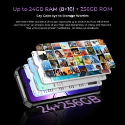 OUKITEL G7 10600mAh Rugged Smartphone 24GB (8+16)+256GB, 6.52" Display 64MP Camera, IP68 Waterproof, NFC Android 16 Smartphone