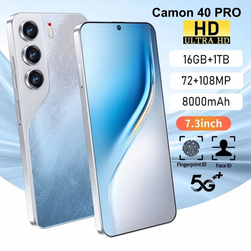 2026 HOT Camon 40 Pro Original 7.3inch HD Global Card 8000mAh Battery Facial Recognition Function Edition Smart Dual HH20