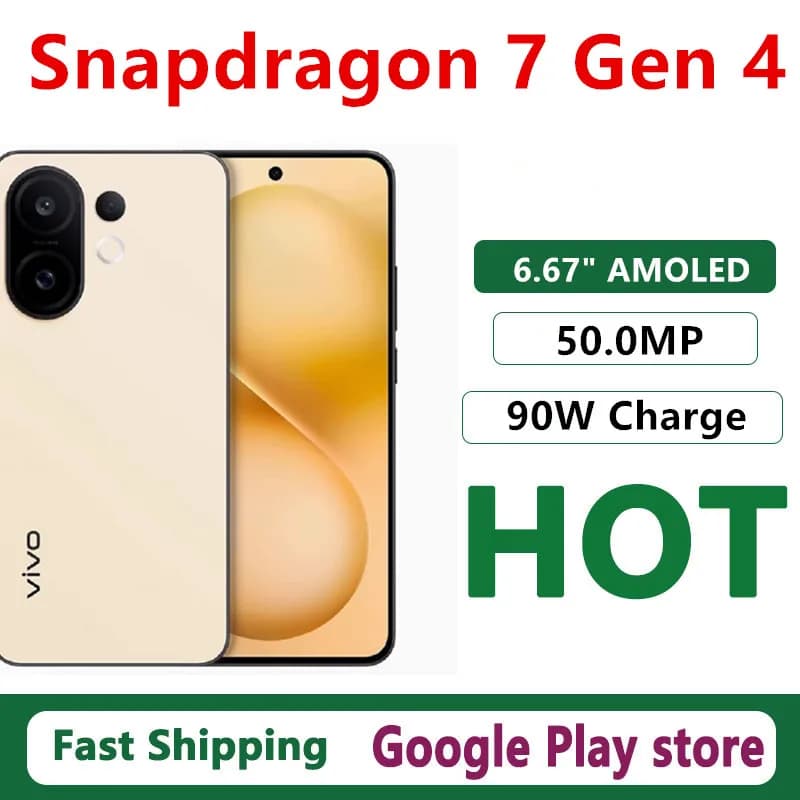 Original Vivo S30 Mobile Phone 6.67" AMOLED 120HZ 50.0MP Camera 90W Charge 6500mAh Battery Android 15.0 Snapdragon 7 Gen 4 OTA