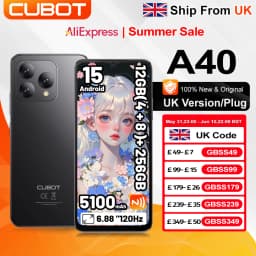 [Ship From UK] Cubot A40 Android 15 Smartphone 12GB(4+8) 256GB 6,88'' 120Hz Telephone Portable 5100mAh NFC/GPS 4GMobile Phones