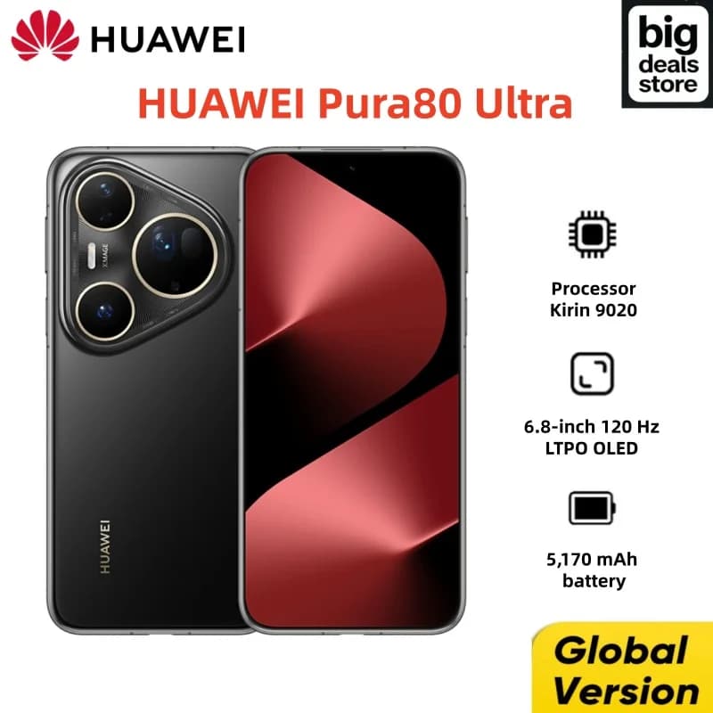 HuaWei Pura 80 Ultra Global Version 6.8 Inch LTPO OLED 100W SuperCharge 5170 mAh 50 MP Kirin 9020 IP68/IP69