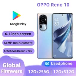OPPO Reno 10 5G Cell Phone Android CPU Snapdragon778G 6.7inch OLED 80W SuperVOOC 4600Mah Battery NFC 64MP Camera used phone