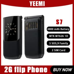 NEW YeeMI S7 2G 2.4''Flip Feature Phone Bluetooth FM Large 4800mAh Senior Push-button 2 SIM Card Russian Hebrew Arabic Version