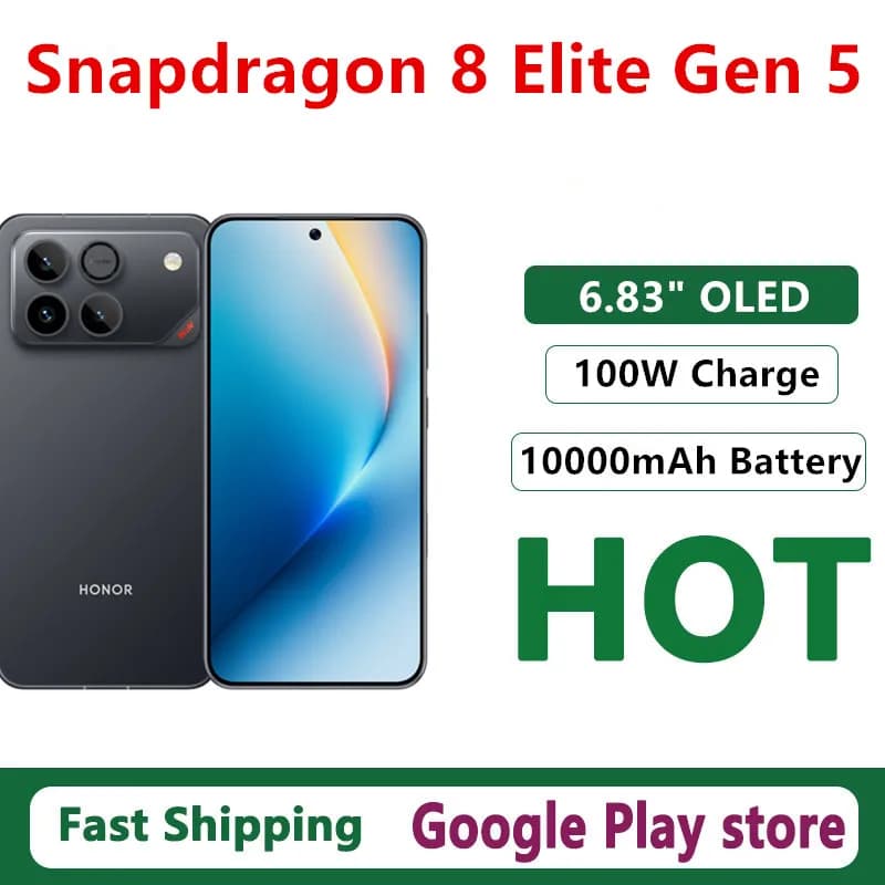 Original Honor Win Mobile Phone 6.83" OLED 185HZ 50.0MP Camera 10000mAh Battery 100W Charge IP69 Snapdragon 8 Elite Gen 5 OTA