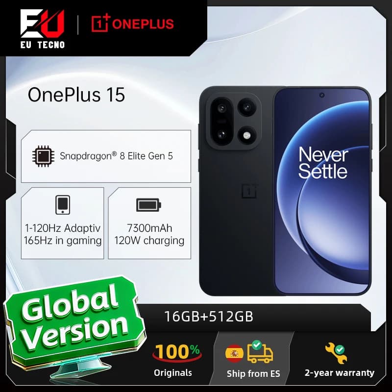 Global Version OnePlus 15 5G Smartphone Snapdragon 8 Elite Gen 5 165Hz Display 7300mAh 120W NFC Black mobile phones