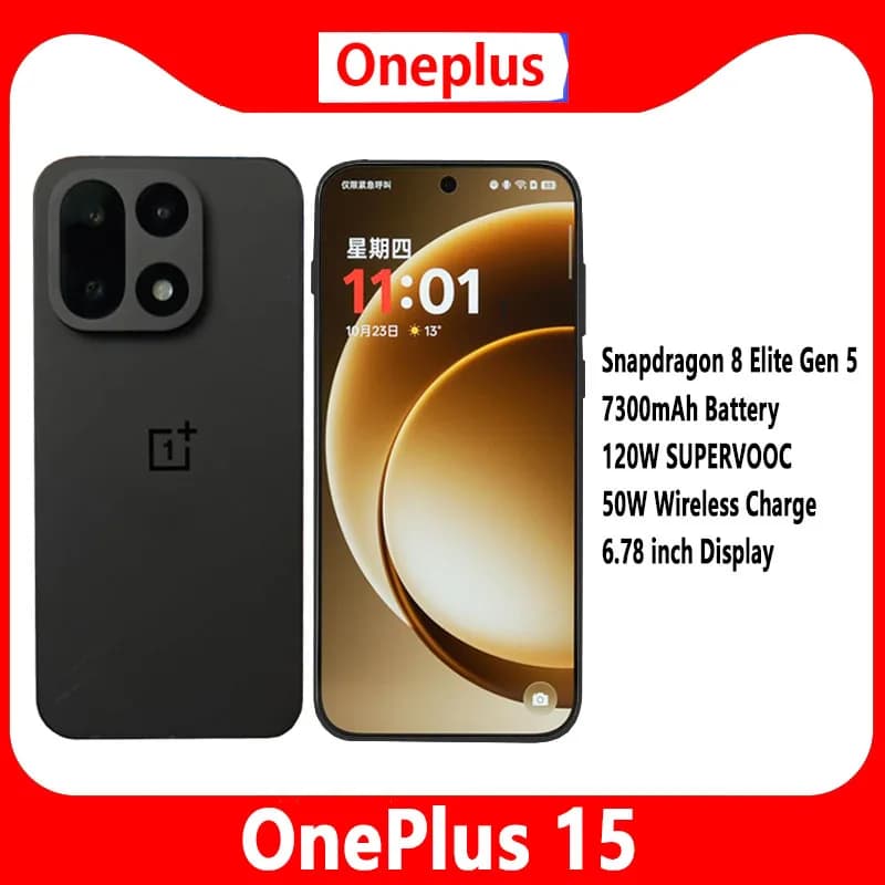 OnePlus 15 Global Rom Unlocked Snapdragon 8 Elite Gen 5 6.78inch AMOLED 120Hz 50MP 7300Mah 120W Super Charger NFC OTA