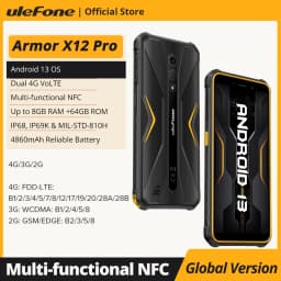 Ulefone Armor X12 Pro,Android 13 ,Up to 8GB+64GB ,4860mAh,13MP 5.45"4G NFC, Global Version,Dual 4G VoLTE,3-Card Slot