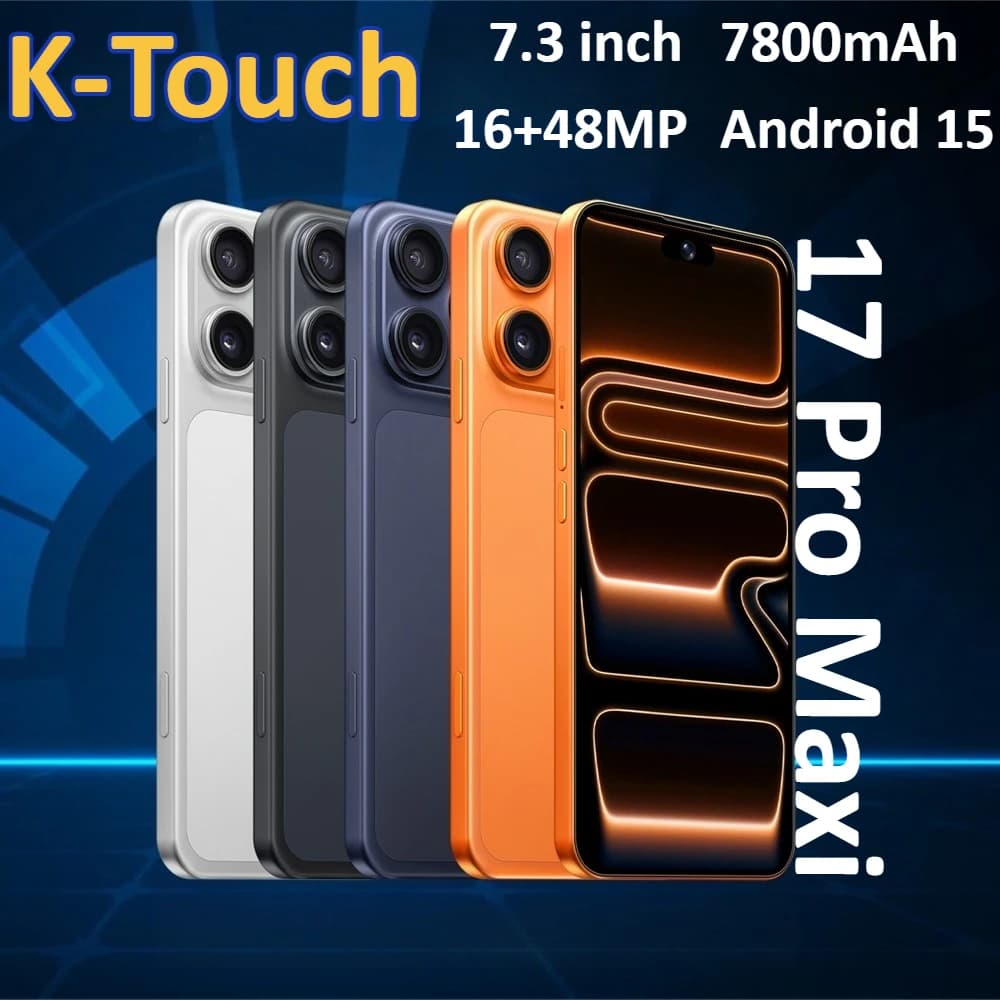 K-Touch NEW Mobile Phones Smartphone iFone 17 Pro Maxi Android 7.3 Inch 16+48MP 5G Dual Card 7800mAh Face Unlocked Global Version Cellphones