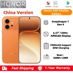 Honor 600 Vitality Edition China Version Snapdragon 7 Gen 4 6.57" AMOLED 120HZ 7000mAh 80W Supercharge Rear Camera OIS 50MP