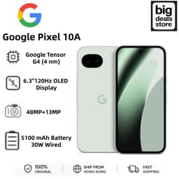 Google Pixel 10a 6.3 Inch 120Hz OLED Tensor G4 5100mAh 30W Fast Charging Android 16 IP68 Global