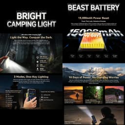 Blackview Oscal Pilot 5 5G Rugged Phone 8GB+256GB 6.67" IPS Display 15000mAh Battery Android 16 UMS9620 T8100 5G NFC Smartphone