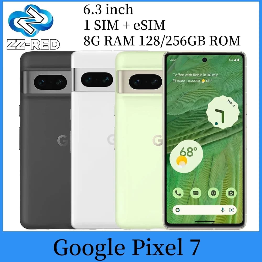 Original Google Pixel 7 5G 6.3" 8GB RAM 128GB 256GB ROM NFC Octa Core Google Tensor G2 Unlocked Android Used Cell Phone