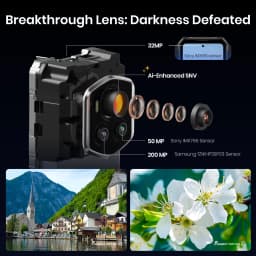 Fossibot [F107 Pro] Android 15 Rugged Mobile Phone 30GB (12+18) 512GB 28000mAh 66W 200MP+32MP NFC/GPS Dual Bright Flashlights