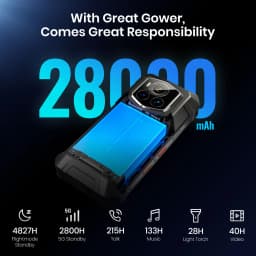 Fossibot [F107 Pro] Android 15 Rugged Mobile Phone 30GB (12+18) 512GB 28000mAh 66W 200MP+32MP NFC/GPS Dual Bright Flashlights