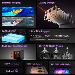 IIIF150 Raptor Rugged Phone MTK Helio G99 Chip 10000mAh Battery 108MP Main Camera 6.78inch FHD+ 120Hz Display Smartphone