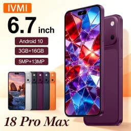 IVMI 18Pro Max Smartphone Android 10.0 Dual SIM 6.7‘’ 3GB RAM 16GB ROM Fingerprint Face ID WIFI Play Store 4G Mobile Phones